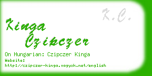 kinga czipczer business card